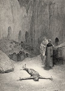 Dante'nin İlahi Komedya - Cehennem (La Divina Commedia, L'Inferno) için İllüstrasyonu by Gustave Dore