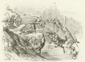 12. Yüzyılda Şövalye Errantry (gravür) by Gustave Dore