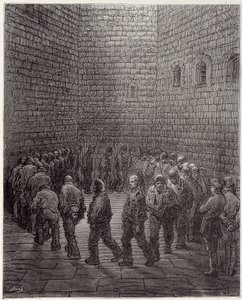 Mahkumların Hapishanede Yürüyüşü - Gustave Dore tarafından "" Londra "da by Gustave Dore