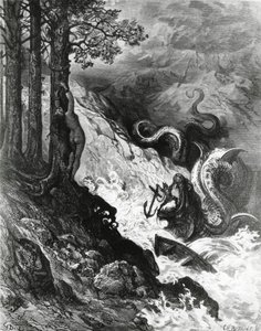 Orlando, Orklara karşı savaşır, Orlando Çılgınlığı, Paul Gustave Dore tarafından, illüstrasyon by Gustave Dore