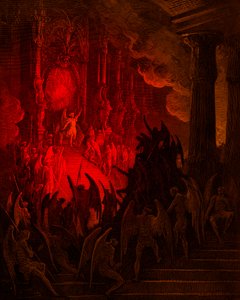 Kayıp Cennet: Divanda Şeytan, Gustave Doré tarafından gravür by Gustave Dore