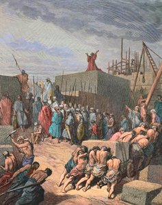 Gustave Dore'un gravürü, Kudüs'teki tapınağı yeniden inşa ediyor by Gustave Dore