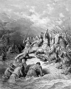 Richard Lion Heart, Joppé şehrini sunar - gravür Gustave Doré by Gustave Dore