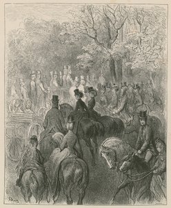 Rotten Row, Hyde Park, Londra by Gustave Dore