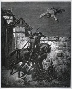 Sancho Panza kandırılıyor ve Don Kişot müdahale edemiyor - Miguel Cervantes