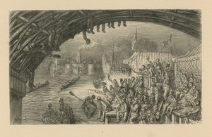 Bir tekne yarışını izleyen seyirciler by Gustave Dore