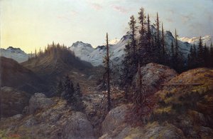 Alplerde gün doğumu (tuval üzerine yağlı boya) by Gustave Dore