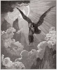 İlahi Komedya (La Divina Comedia, La Divine Comedie), Purgatorio, Canto 9: Dante, bir rüyada bir kartal tarafından kaçırılır - Dante Alighieri (1265-1321) - Gustave Dore tarafından yapılan illüstrasyon (1832-1883) by Gustave Dore