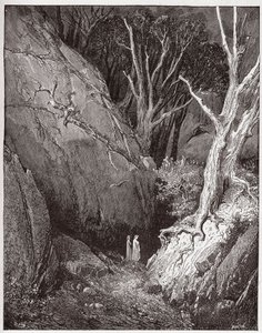 İlahi Komedya (La Divina Commedia, La Divine Comedie), Cehennem, Canto 1: Virgil ve Dante yolculuklarına başlıyor - Dante Alighieri (1265-1321) - Gustave Dore