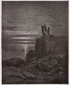 İlahi Komedya (La Divina Commedia, La Divine Comedie), Cehennem, Canto 34: Şairler cehennemden çıkar - Dante Alighieri (1265-1321) - Çizim Gustave Dore (1832-1883) by Gustave Dore