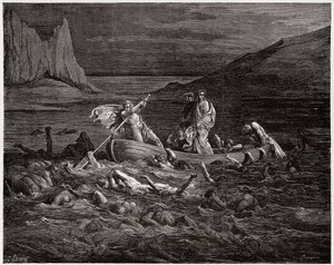 İlahi Komedya (La Divina Commedia, La Divine Comedie), Cehennem, Canto 8: Phlegyas, Dante ve Virgil