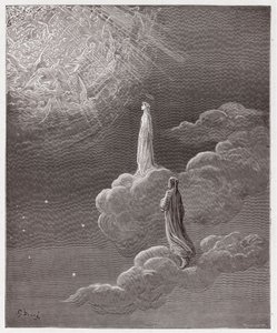 İlahi Komedya (La Divina Commedia, La Divine Comedie), Paradiso, Canto 14: Dante ve Beatrice, Mars küresine çevrildi - Dante Alighieri (1265-1321) - Gustave Dore