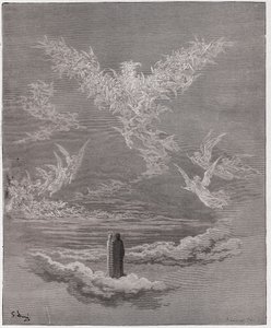 İlahi Komedya (La Divina Commedia, La Divine Comedie), Paradiso, Canto 19: Kutsanmış ruhlar gökyüzünde bir kartal oluşturur - Dante Alighieri (1265-1321) - Çizim Gustave Dore (1832-1883) by Gustave Dore