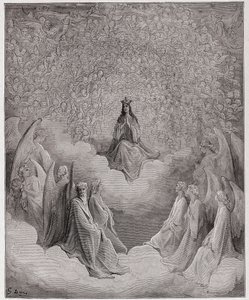 İlahi Komedya (La Divina Commedia, La Divine Comedie), Paradiso, Canto 31: Cennetin kraliçesi - Dante Alighieri (1265-1321) - Çizim Gustave Dore (1832-1883) by Gustave Dore