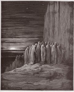 İlahi Komedya (La Divina Commedia, La Divine Comedie), Purgatorio, Canto 18: Tembellerin çokluğu - Dante Alighieri (1265-1321) - Çizim Gustave Dore (1832-1883) by Gustave Dore