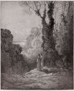 İlahi Komedya (La Divina Commedia, La Divine Comedie), Araf, Canto 1: Şairler sabah gökyüzünde Venüs