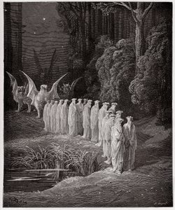 İlahi Komedya (La Divina Commedia, La Divine Comedie), Purgatorio, Canto 29: Kıyamet alayındaki 24 yaşlı - Dante Alighieri (1265-1321) - Çizim Gustave Dore (1832-1883) by Gustave Dore