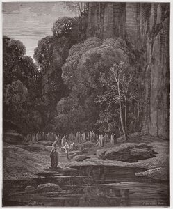 İlahi Komedya (La Divina Commedia, La Divine Comedie), Purgatorio, Canto 5: Geç tövbe edenler Miserere şarkısını söylüyor - Dante Alighieri (1265-1321) - Çizim Gustave Dore (1832-1883) by Gustave Dore