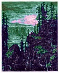 Niagara Şelaleleri, A. Sargent tarafından oyulmuş 