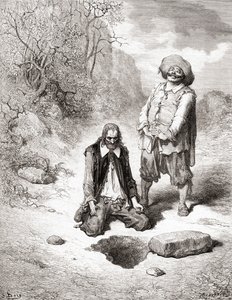 Hazinesini Kaybeden Cimri, 19. yüzyıl sonlarında Fables de La Fontaine baskısından (ahşap gravür)