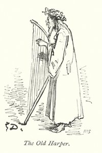 The Old Harper (gravür) by Gustave Dore