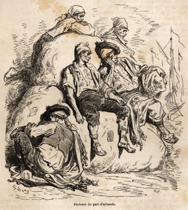 Alicante limanının taşıyıcılarının kestirmesi, Gustave Dore