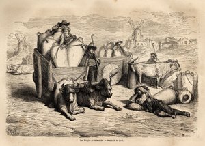 Kanalın tinajaları, bu devasa toprak çömleklerin kullanımı varillerin yerini alıyor ve kullanımları çok eski. Gustave Dore (1832-1883) çizer ve Baron Ch. Davillier reaktörü, 1862