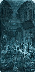 Gustave Doré tarafından yapılan Victoria Balık Pazarı gravürü by Gustave Dore