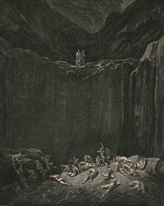 ...her şeyi araştıran Adalet, sahtekarları cezalandırmaya mahkum, c1890. by Gustave Dore