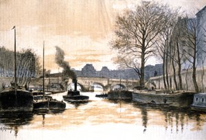 Paris, Seine Nehri ve Pont Neuf by Gustave Fraipont