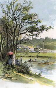 Bas-Meudon'da (Meudon-sur-Seine) gırgırda Pazar gezgincileri Saint-Juirs'tan Gustave Fraipont'un (1849-1923) çizimi