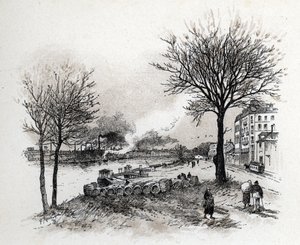 Saint-Juirs'tan Gustave Fraipont'un (1849-1923) Ivry sur Seine (Ivry-sur-Seine) Çiziminin Görünümü by Gustave Fraipont