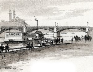 Saint-Juirs'tan Gustave Fraipont'un (1849-1923) Paris'teki Grenelle Köprüsü'nün Görünümü Çizimi by Gustave Fraipont