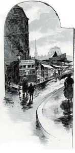 Paris'te rue de la bucherie'nin köşesindeki brokantörlerin görünümü (rue de la Bucherie'deki ikinci el dükkanları, Paris) Gustave Fraipont'un (1849-1923) çizimi, Saint- Jüriler by Gustave Fraipont