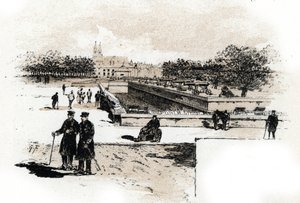 Hotel des Invalides savaş gazileri hastanesinin görünümü, Paris Saint-Juirs'tan Gustave Fraipont'un (1849-1923) çizimi by Gustave Fraipont
