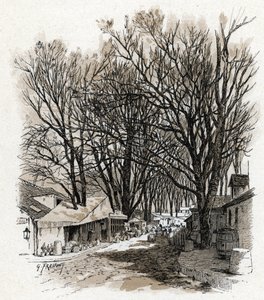rue Leopold, bercy Paris'teki yeni deponun görünümü (bercy Paris'teki rue Leopold deposunun görünümü) Gustave Fraipont'un (1849-1923) çizimi, Saint-Juirs'in “La seine a travers Paris”inden alınmıştır. by Gustave Fraipont