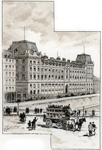 Quai des golfevres'teki polis departmanının görünümü, Saint-Juirs'tan Gustave Fraipont'un (1849-1923) Paris Çizimi by Gustave Fraipont