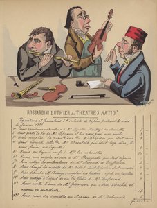 Opera orkestrası için müzik aletleri faturası (renkli taş) by Gustave Frison