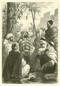 Arap hikayeci (gravür) by Gustave Janet