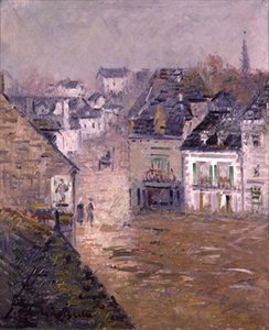 Fine Rain, Pont Aven, c.1922 (tuval üzerine yağlı boya) by Gustave Loiseau