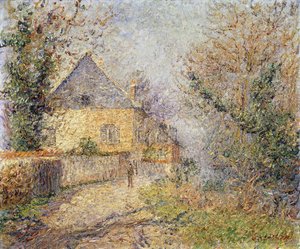L"Eure kıyısındaki evler, Louviers; Maisons au Bord de L"Eure, Louviers, 1902 by Gustave Loiseau