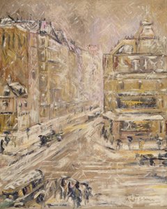 Rue de Clignancourt Kar Altında, 1924 by Gustave Loiseau