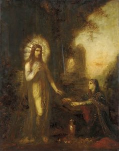 Mesih ve Mecdelli Meryem (Noli Me Tangere) c.1889 (panelde yağlı boya) by Gustave Moreau