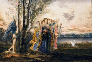 Aşk Tanrısı ve İlham Perileri by Gustave Moreau