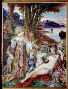 Tekboynuzlar Tablo Gustave Moreau (1826-1898) 1885, Tuval Üzeri Yağlıboya by Gustave Moreau