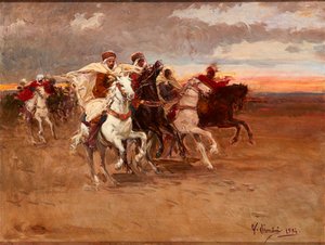 Şarj Cavaliers (tuval üzerine yağlı boya) by Gustavo Simoni