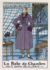 Erkek sabahlığı, 'Monsieur' dergisinden illüstrasyon, birahane. Mart 1921 (pochoir baskısı)