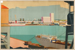 'Güney Afrika'dan Yaz Portakalları' serisinden Cape Town'da Portakalları Yüklüyorum (renkli lito) by Guy Kortright