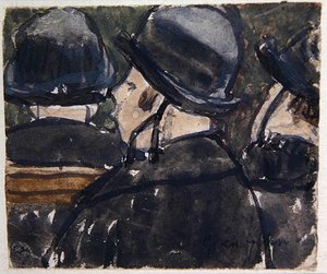 Chapeaux aux Brides (kağıt üzerine sulu boya) by Gwen John