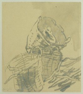 Balıkçı Sepetleri (kağıt üzerine gri yıkama) by Gwen John
